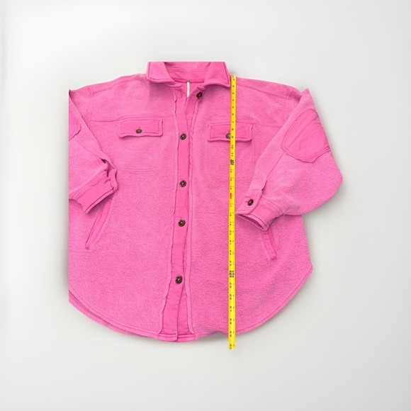 Free People Fleece Ruby Shirt Jacket in Pink Size Medium - Picture 4 of 7